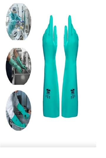 Luva Nitrílica Para Limpeza Proteção Química Forrada Com Ca