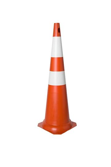Cone De Sinalização 75cm Branco/laranja - Plastcor