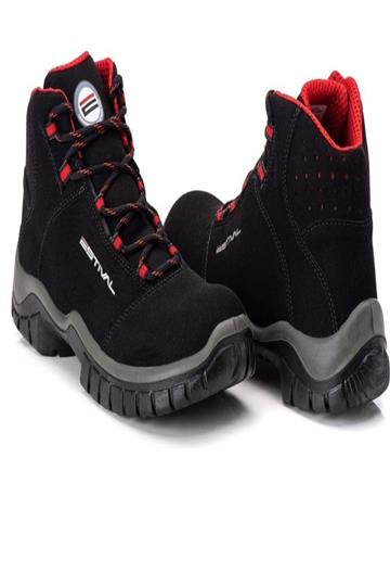 Bota De Segurança Em Microfibra - Preto E Cinza - Estival. 41