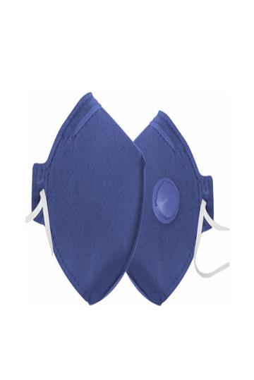 Kit 10 Máscara Pff2 Com Válvula Tripla Camada Epi Proteção R. azul marinho