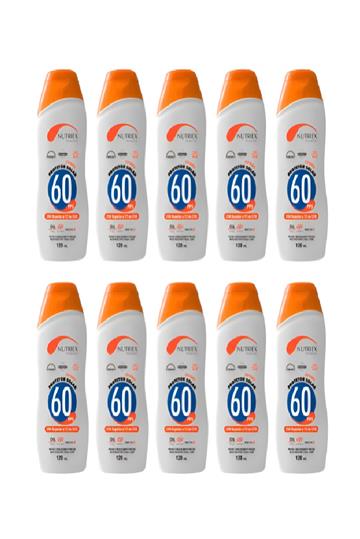 Kit 10 Protetor Solar Fator 60 Fps 120ml Creme Corporal Sol
