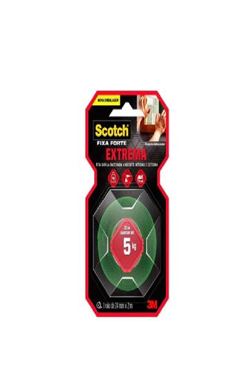 Fita Dupla Face Fixa Forte 24mm X 2m Scotch 3m 5kg Extrema